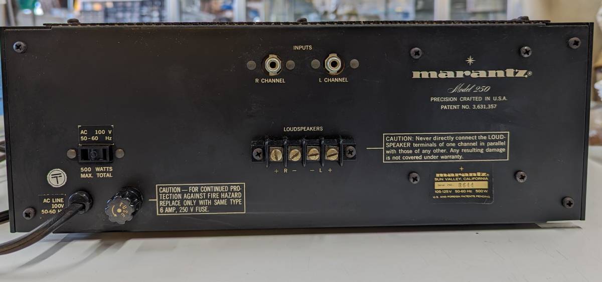 ☆Marantz マランツ Power Stereo Amplifier パワーステレオアンプ Model 250 ジャンク_画像2