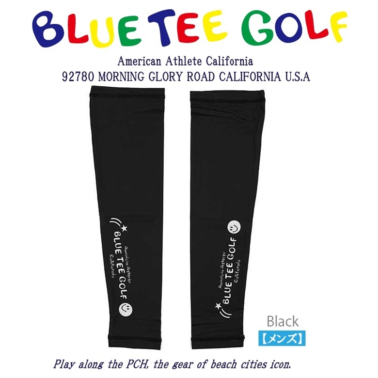 □2: 送料無料期間限定特価♪ブルーティーゴルフ 【ブラック】 ”メンズアームカバー(無地)【AC-017】”　BLUE TEE GOLF California_画像1