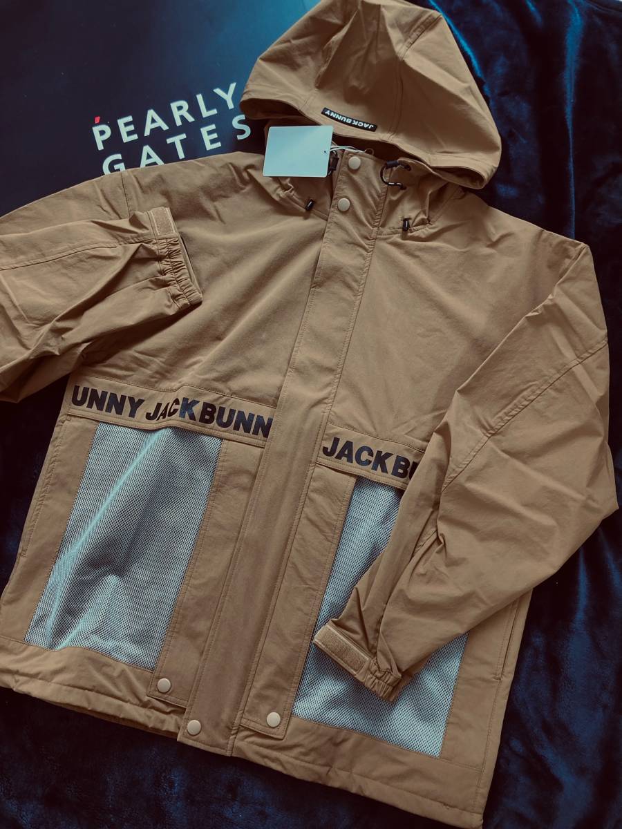 新品 パーリーゲイツ ジャックバニー 4WAYストレッチ 裏メッシュブルゾン(4)サイズM/茶 PEARLY GATES JACK BUNNY