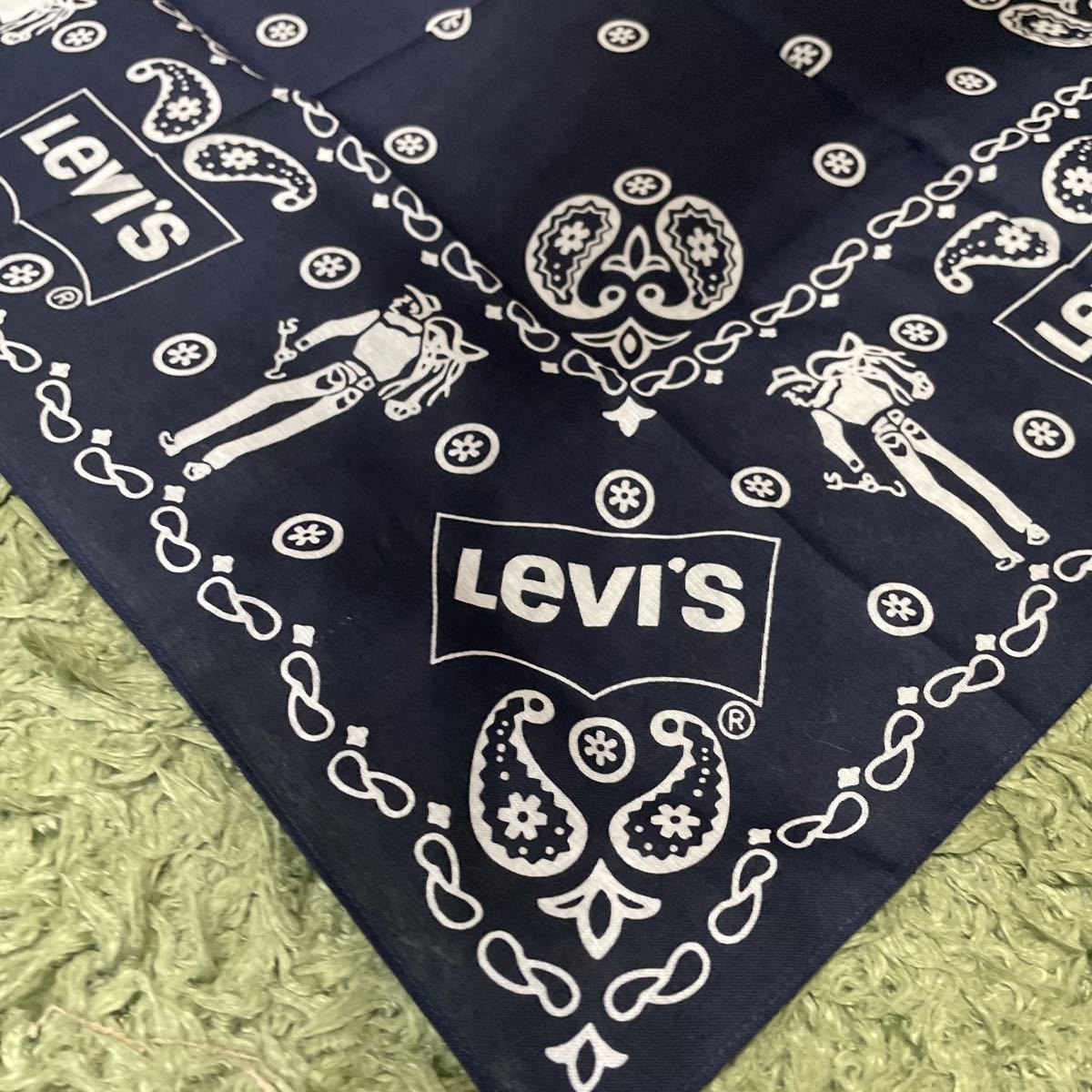 Levi's リーバイス　ヴィンテージ サドルマン　バンダナ　50cm×50cm ネイビー No.3_画像6