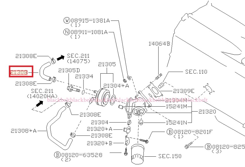 【日産純正パーツ】スカイライン GT-R BNR32 BN-R32 ウォーターホース　オイルクーラー 新品未使用　NISSAN _画像2