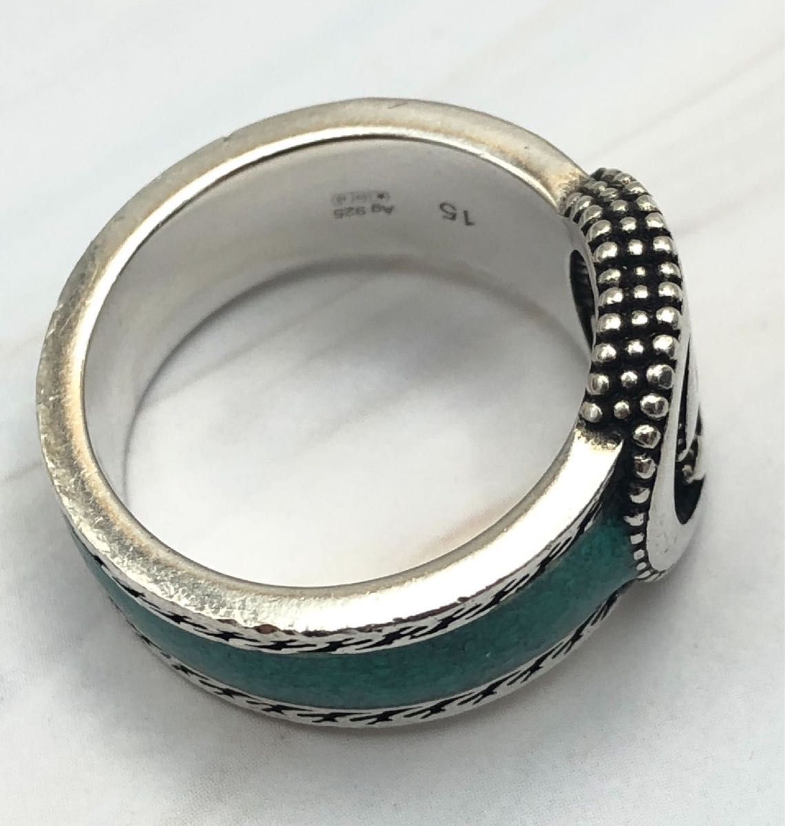 GUCCI グッチ インターロッキングG リング ターコイズ SV925 GUCCI グッチ インターロッキングG リング ターコイズ SV925