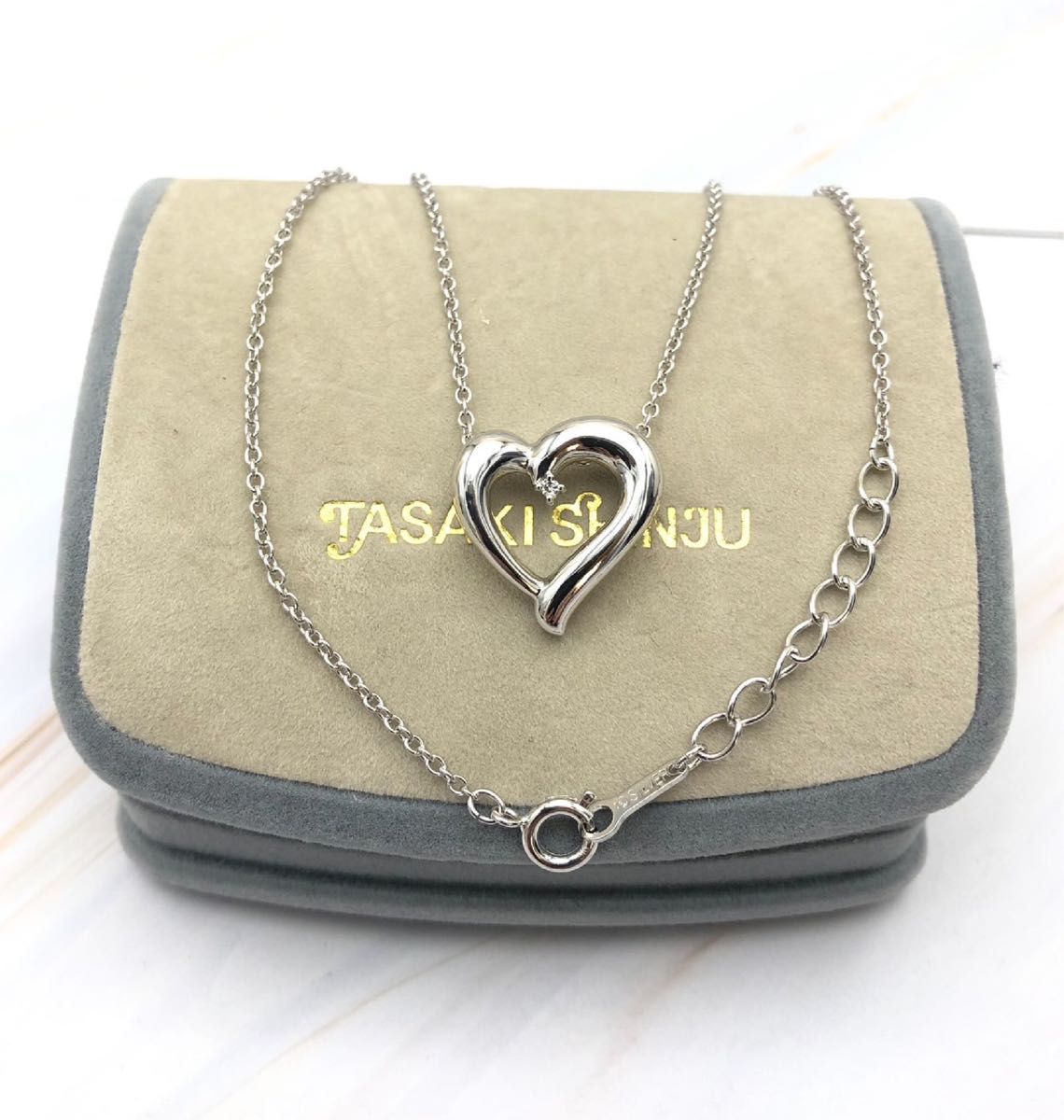TASAKI タサキ ネックレス シルバー - 4811024D0015 TASAKI タサキ ダイヤ オープンハート ネックレス シルバー 0