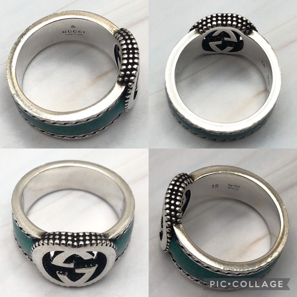 GUCCI グッチ インターロッキングG リング ターコイズ SV925 GUCCI グッチ インターロッキングG リング ターコイズ SV925