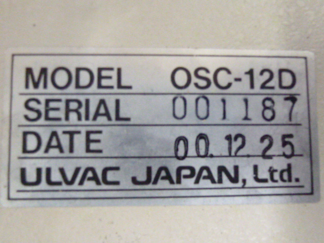 中古品 動作確認済 ULVAC 水晶発振式成膜コントローラ用オシレータ OSC-12D SN：001187 アルバック_画像3