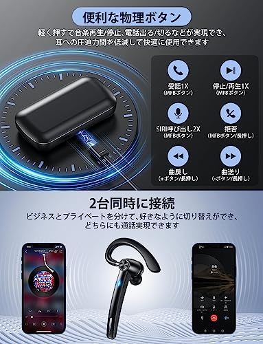 2023年業界初 Bluetooth ヘッドセットBluetooth 5.3 チップ搭載 超長360待受時間 Bluetoothイヤホン 片耳 ブルートゥースイヤホン_画像6