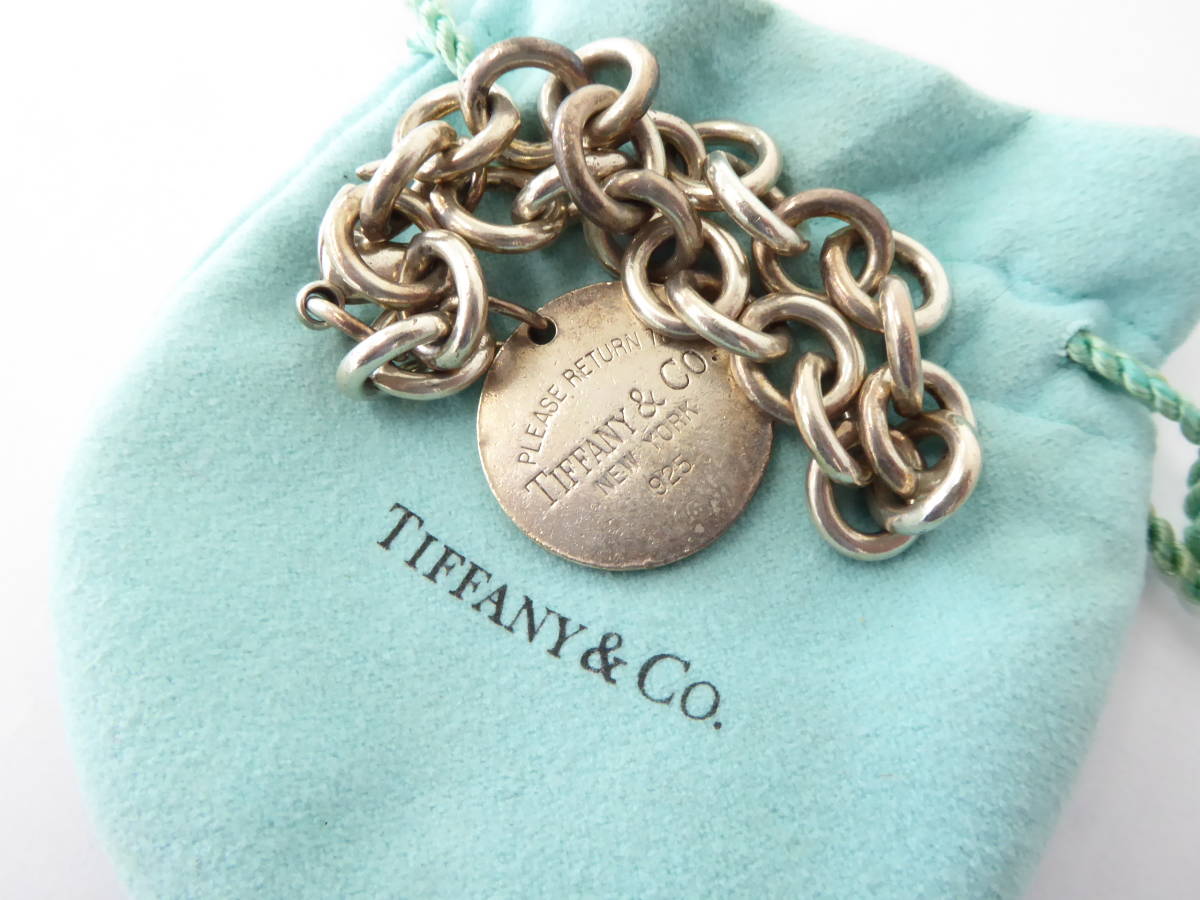 TIFFANY&CO. Tiffany return tu Circle tag chain bracele silver 925 length 19cm weight 36g non-standard-sized mail equal 220 jpy ⑬ B1-a