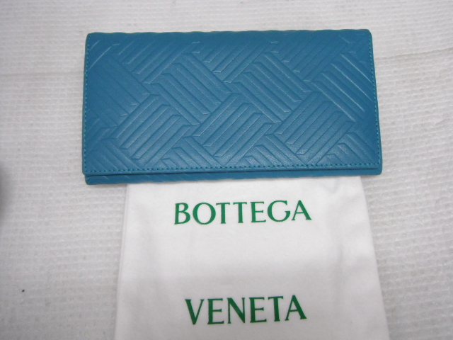 未使用品 ボッテガヴェネタ レザー 二つ折り 長財布 グリーン イタリア製 保存袋付 定形外郵便全国一律350円 B2-a