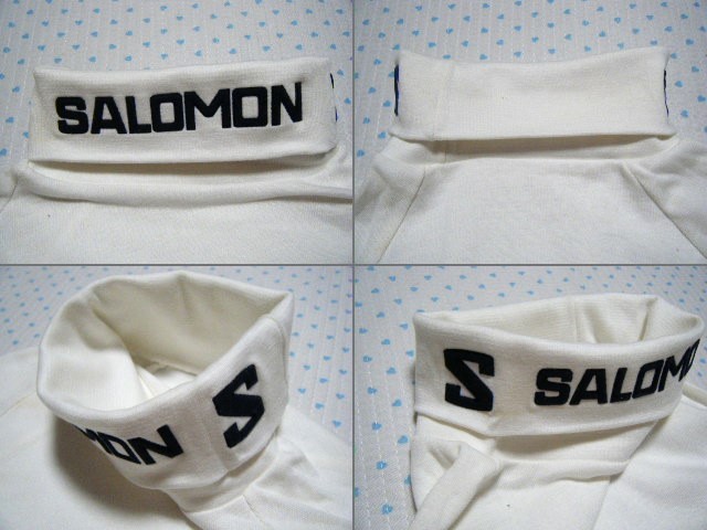 サロモン　SALOMON　スキー用タートルネックシャツ・アンダーシャツ　白色　サイズ M　綿100％　＠ 1978年三井物産スポーツ社製_画像5