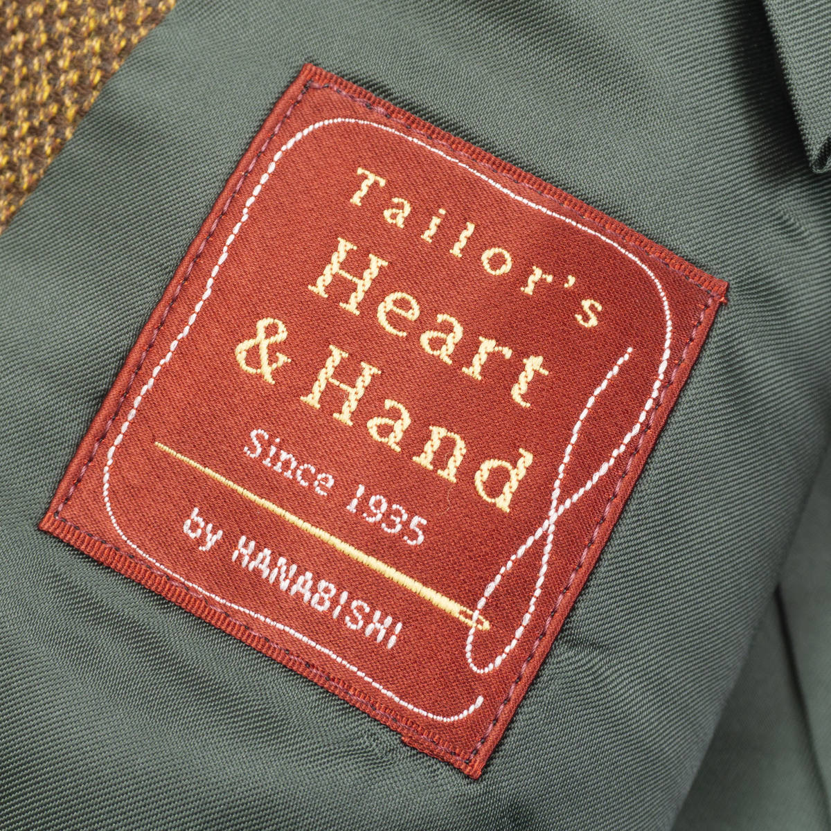 圧巻の艶感『HANABISHI Heart&Hand』サキソニーウールジャケット オーダー品(M位) ブラウン 秋冬テーラード メンズ 管理11121_画像7