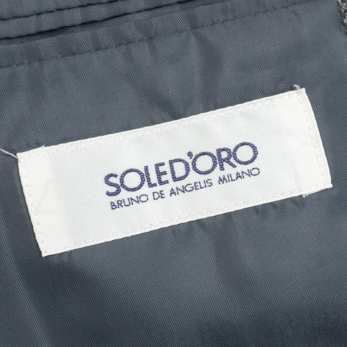 圧巻ツイード『SOLED'ORO』ウールジャケット AB6(c98-w88-t175) グレー ソレドーロ メンズ 管理977_画像6