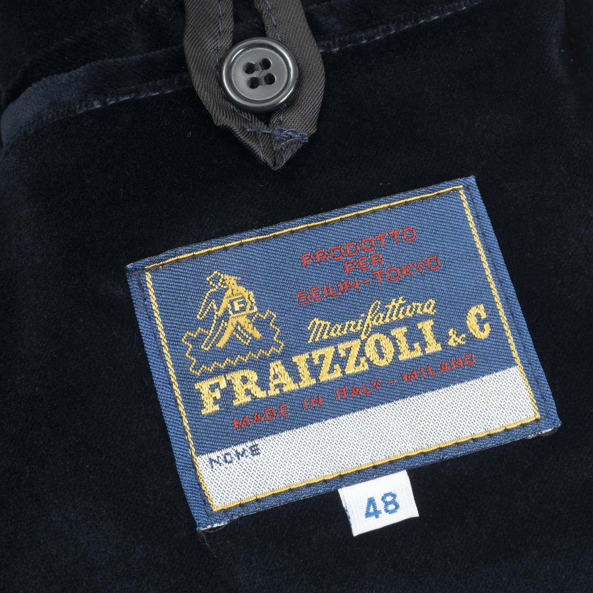 ITALY製高級ベロアジャケット『FRAIZZOLI&C』48(L相当) ネイビー 聖林公司 ハリウッドランチマーケット メンズ 管理9107_画像6