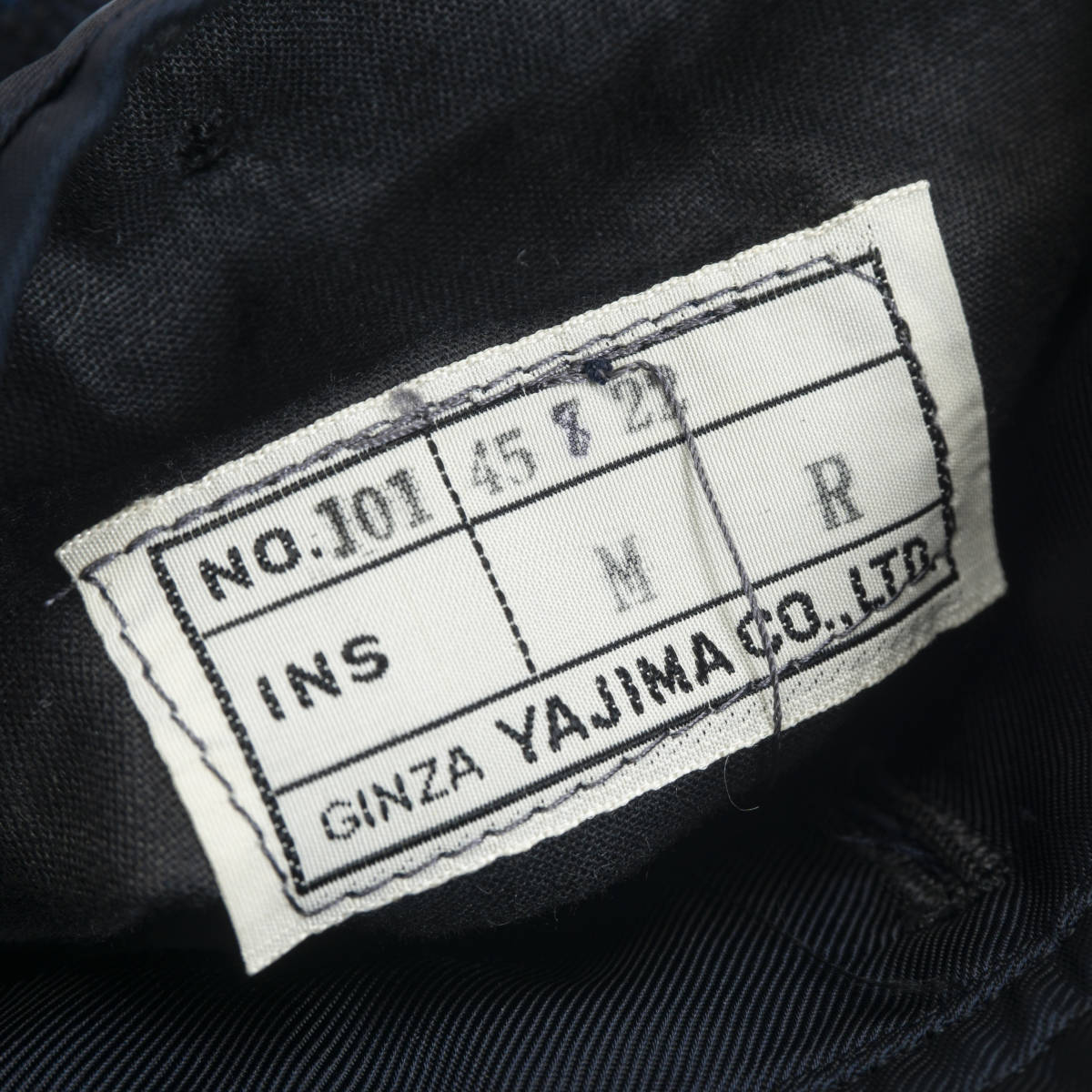 英国生地使用『GINZA YAJIMA』ネップツイードジャケット Mサイズ ネイビー 矢島テーラー メンズ 管理9226_画像7