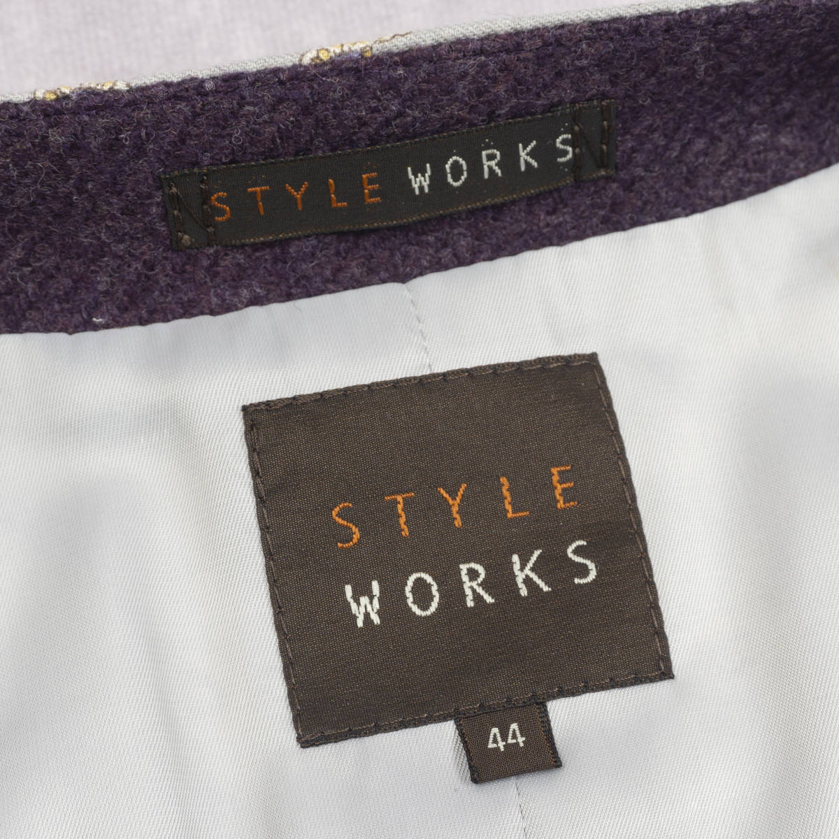 上質アイルランドツイード『STYLE WORKS』ジレ ベスト 44(S相当) パープル スタイルワークス メンズ 管理10215_画像8