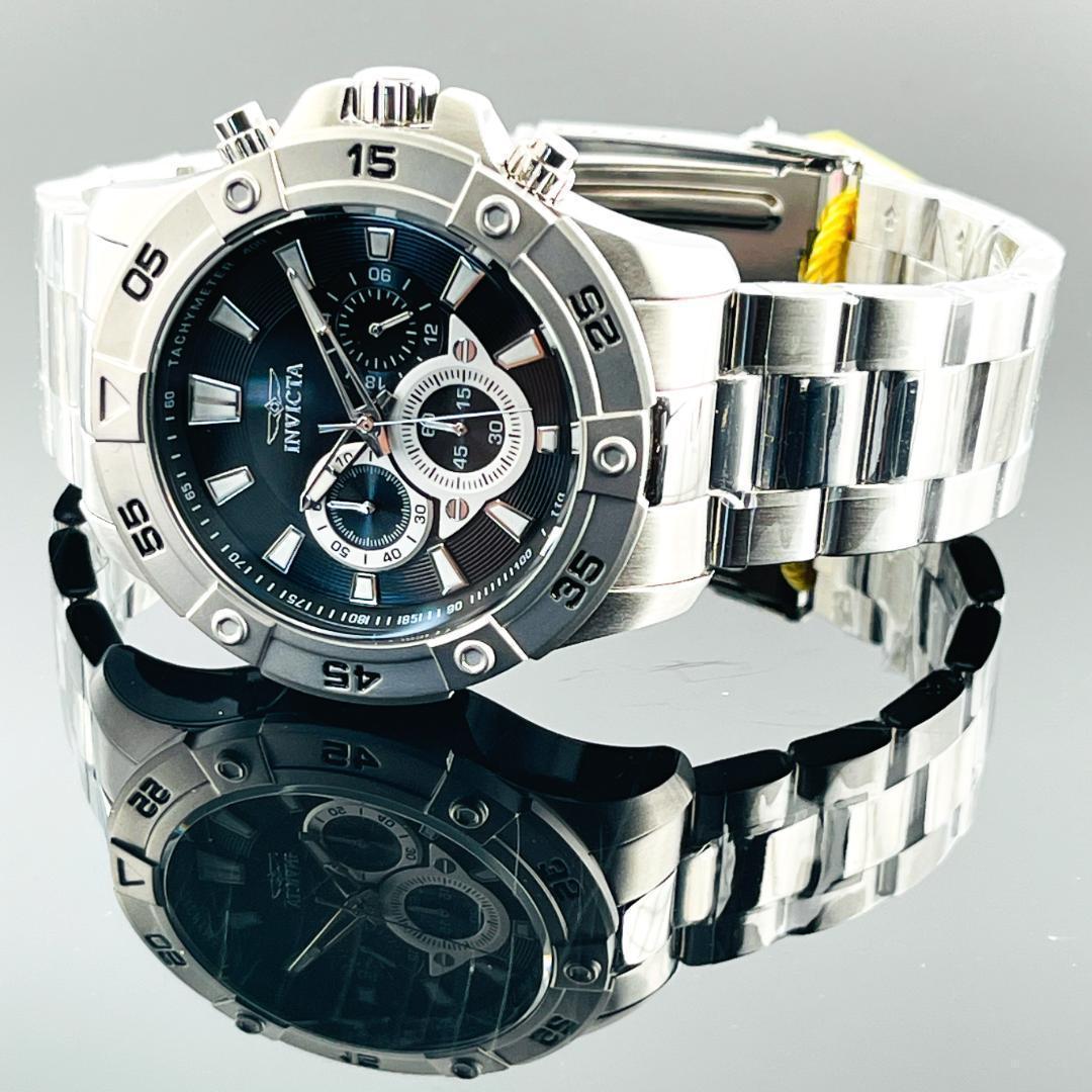 AA39 インビクタ プロダイバー 22786 メンズ高級腕時計 シルバー 黒文字盤 クロノグラフ Invicta Pro Diver【新品未使用★送料無料】_画像4