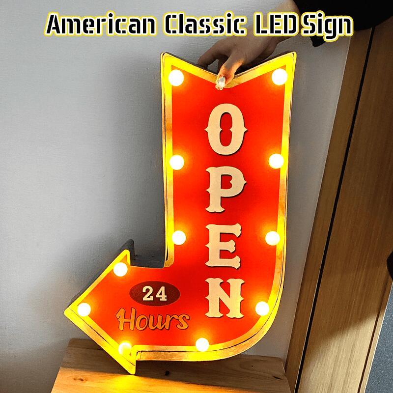 予約販売】本 アメリカン クラシック LED Sign OPEN 電飾看板 オープン