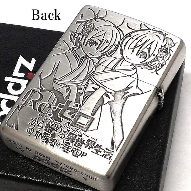 ZIPPO Re:ゼロから始める異世界生活 レム ラム ジッポ ライター リゼロ 3面加工 ロゴ アニメ キャラクター 彫刻 シルバー かわいい 銀_画像3