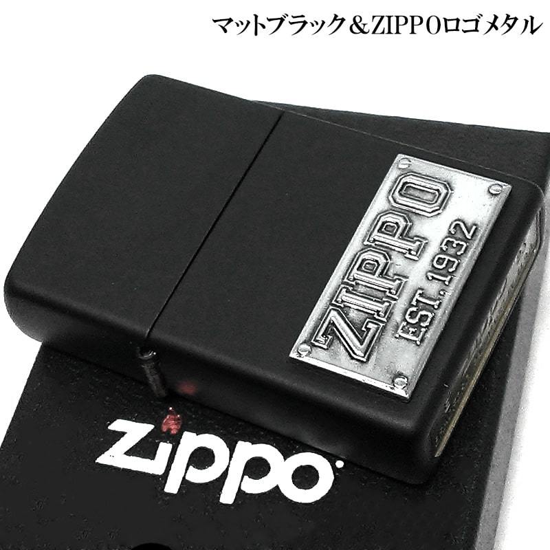 ZIPPO ライター ジッポロゴ メタル マットブラック 艶消し おしゃれ 黒 シンプル かっこいい メンズ ギフト プレゼント_画像1