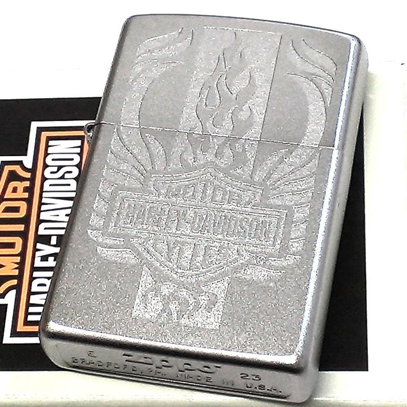 ZIPPO ライター かっこいい ハーレー ダビッドソン ジッポー ロゴ シルバーサテン エッチング彫刻 シンプル メンズ ギフト_画像1