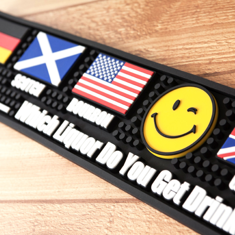  bar mat Smile lovely Raver national flag black american stylish miscellaneous goods interior colorful display black Cafe bar 