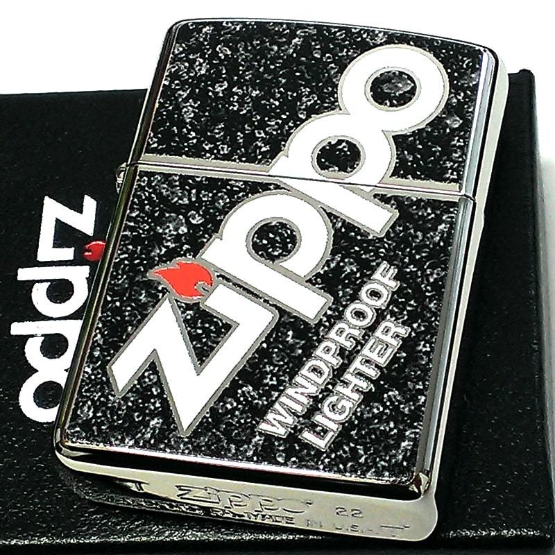 ZIPPO アーマー ライター ロゴデザイン 黒 Zippo Logo ジッポ ブラック ダブルフルカラー 両面加工 シルバー