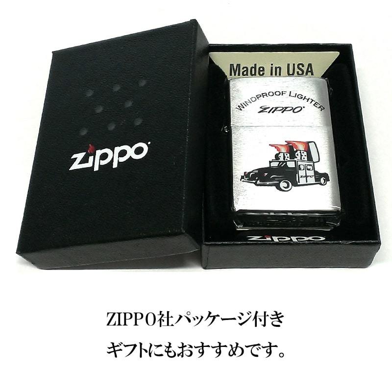 ZIPPO ライター ジッポカー ジッポ オールドデザイン シンプル ロゴ 車 シルバー おしゃれ レトロ かっこいい レディース_画像5