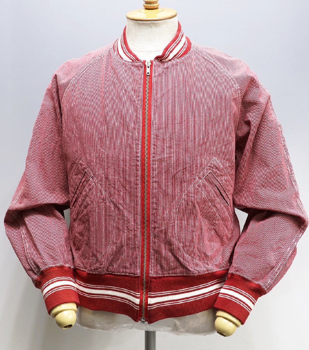 cushman (クッシュマン) PIN HICKORY ZIP JACKET / ピンヒッコリー フルジップ ワークジャケット Lot 21001 レッド size 2(M)_画像2