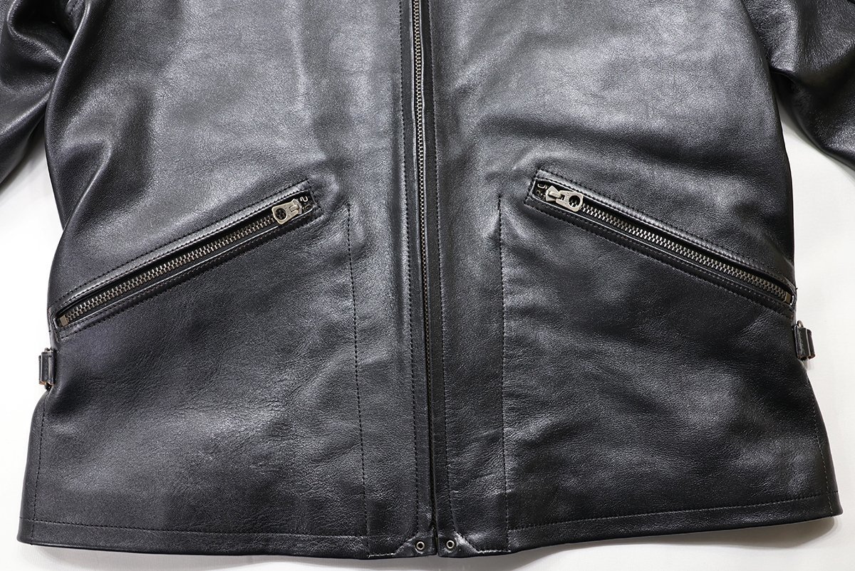 Dapper's (ダッパーズ) 30's Style Leather Sports Jacket / レザースポーツジャケット Lot 1516 未使用品 ブラック size 40 / ピータースの画像6