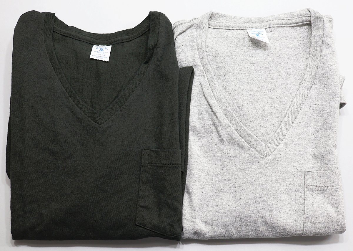 Velva Sheen (ベルバシーン) 2PAC V-Neck T-Shirts / 2パック VネックTシャツ 未使用品 ヘザーグレー + ブラック size M_画像2