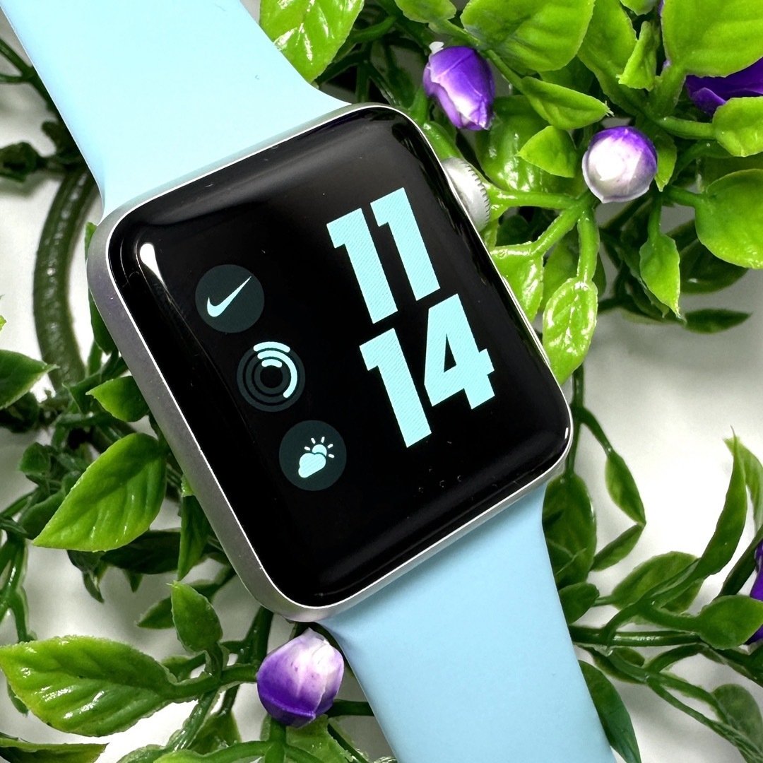 贅沢屋の Watch Apple 3 シルバーアルミニウムケース スカイブルー
