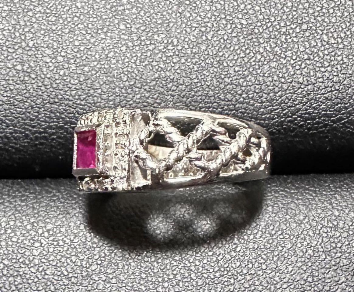 K18WG ホワイトゴールド リング 指輪 ダイヤモンド ルビー ゴージャス 18金 k18 デザインリング 貴金属 ジュエリー