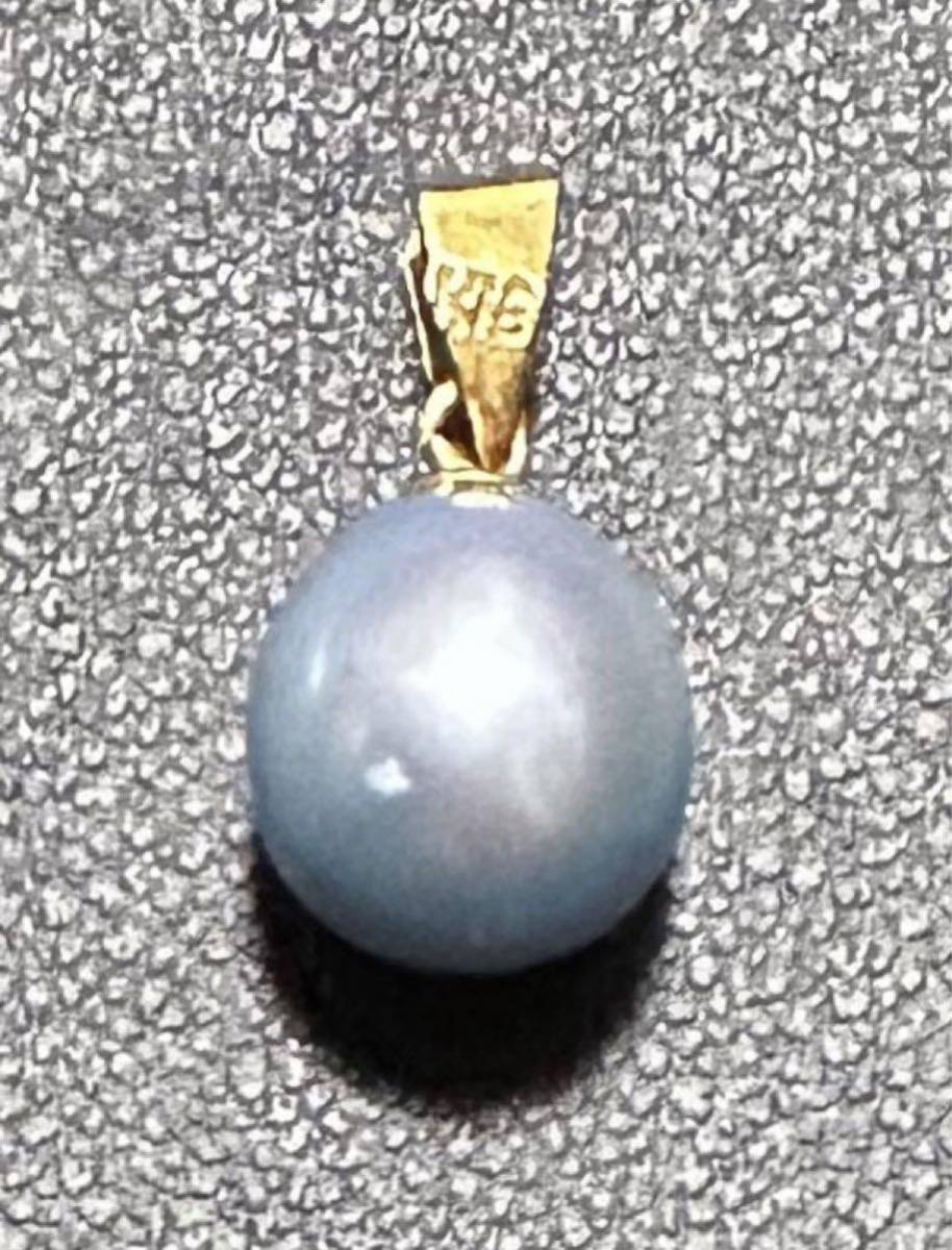 【希少！！】 K18 18金 刻印 天然石 黒真珠 真珠 パール ネックレストップ ペンダントトップ その他