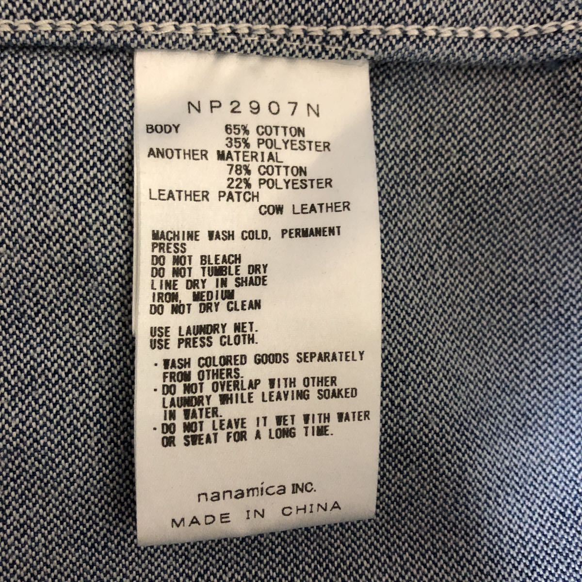 Mサイズ ノースフェイスパープルレーベル NP2907N インディゴ デニムシャツ デニムジャケットnanamica Broken Twill Denim Shirt Jacketの画像7
