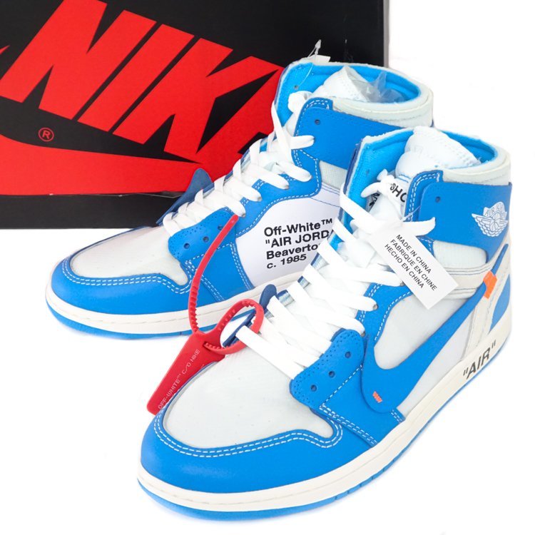 【ほぼ未使用品/1円】ナイキ NIKE Off-White AIR JORDAN 1 RETRO HIGH NRG エアジョーダン1 AQ0818 148 POWDER BLUE US11 29cm スニーカー_画像1