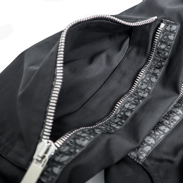 【1円/良品】ディオール Dior homme オブリーク テクニカルコットン ブルゾン 20SS 48 M 黒 ロゴ ジャケット KIM JONES 023C402A4811_画像7