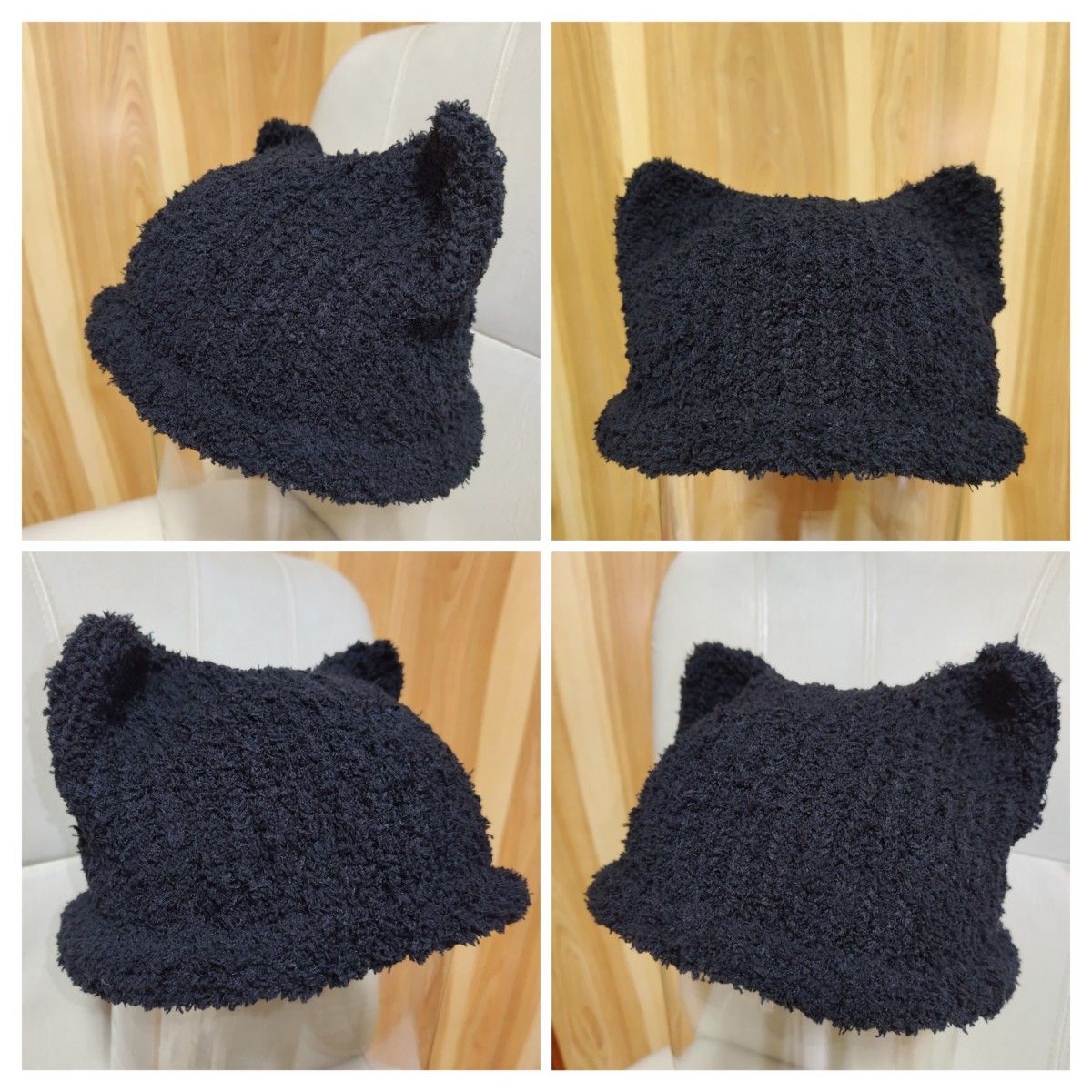 ハンドメイド 黒猫 タオルヤーンのネコ耳ニット帽|Yahoo!フリマ ハンドメイド 黒猫 タオルヤーンのネコ耳ニット帽|Yahoo!フリマ