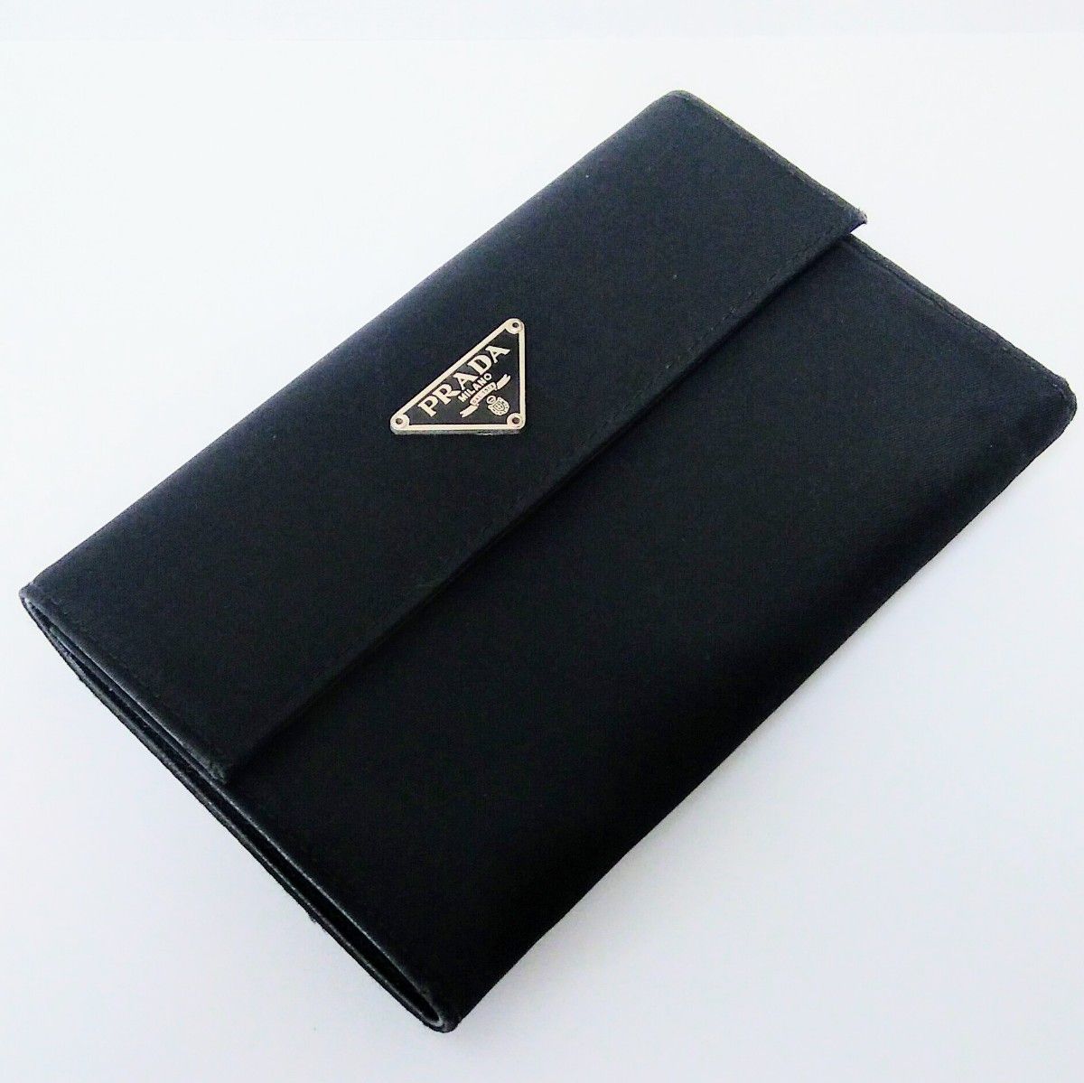 PRADA プラダ 三角ロゴ レザー×ナイロン 3つ折り財布-
