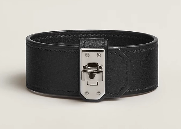 新品 人気 エルメス ケリー ツイスト ブレスレット スモール ブラック T2 シルバー金具 2023/B Hermes Kelly Twist Bracelet Noir New_画像1