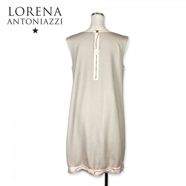 ★美品★ Lorena Antoniazzi ロレーナアントニアッツィ イタリア製 レディース ノースリーブ カジュアル ニットワンピース 46(Lサイズ)_画像4