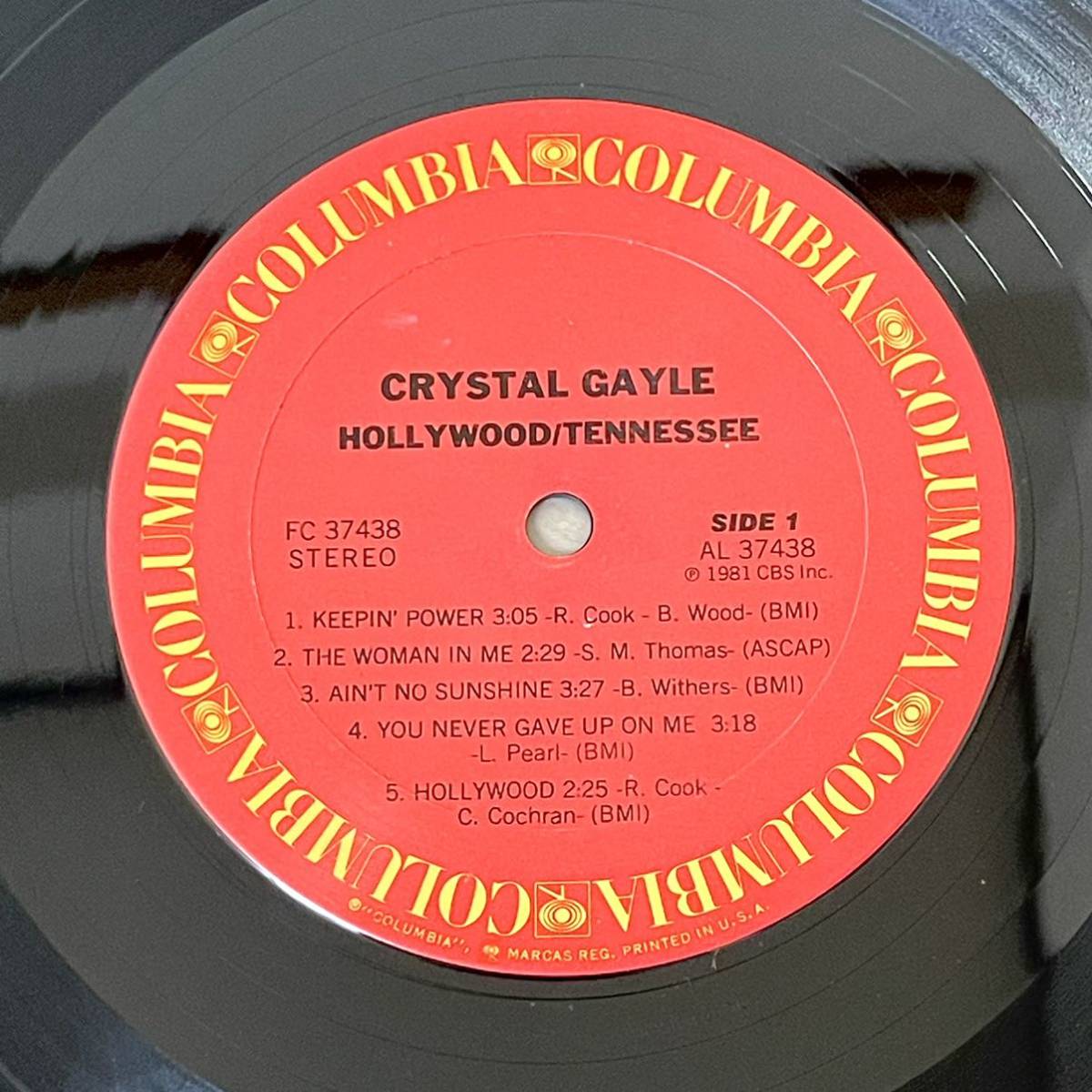 視聴確認済 レコード/LP 洋楽ロック CRYSTAL GAYLE/クリスタル・ゲイル HOLLYWOOD/TENNESSEE FC37438_画像5