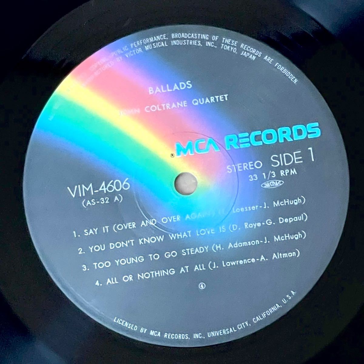 視聴確認済 LP/レコード JAZZ/ジャズ BALLADS/バラード JOHN COLTRANE/ジョン・コルトレーン Impulse! VIM-4606_画像5