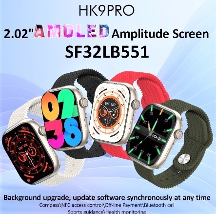 HK9Pro! 限定１ガンメタ Chat GPT! 美しいスリムボディー スマートウォッチ ブラック 日本語表示有 Apple Watch ではありません_画像2