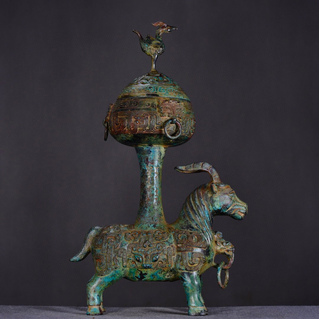 ◆古寳堂◆戦漢時期 青銅製 羊熏香炉 置物 賞物 極細工 古置物 古擺件 中国古美術 時代物 古董品