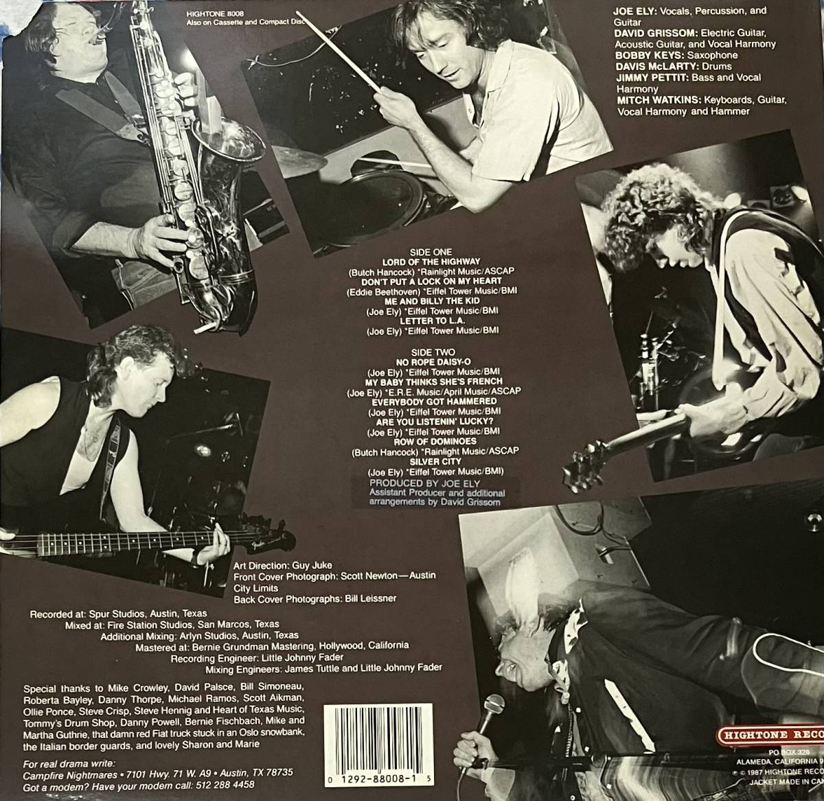 [ LP / レコード ] Joe Ely / Lord Of The Highway ( Rock / Blues ) Hightone Records - HT8008 ロック ブルース_画像2