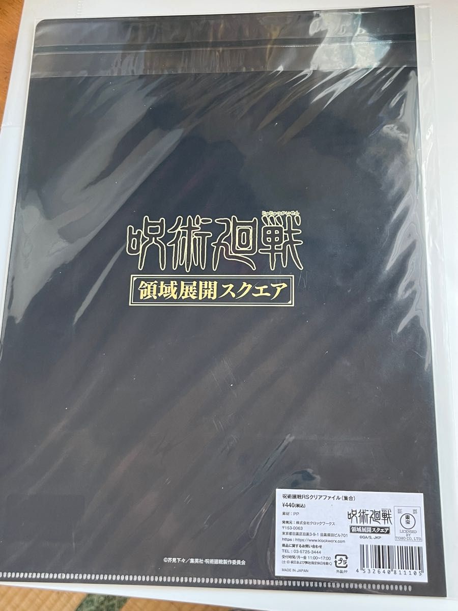 他のページとセットでクーポン使えます！　呪術廻戦領域展開スクエアグッズ　クリアファイル