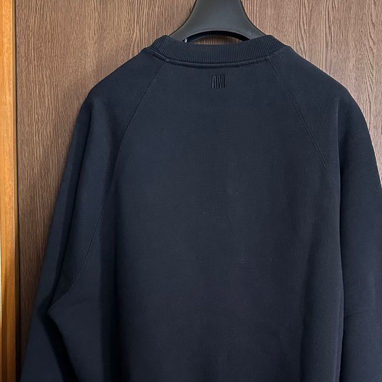 XXL【美品】AMI Paris グラフィック スウェット ダークネイビー 黒XXL新品 AMI Paris グラフィック ロゴ スウェット シャツ 黒