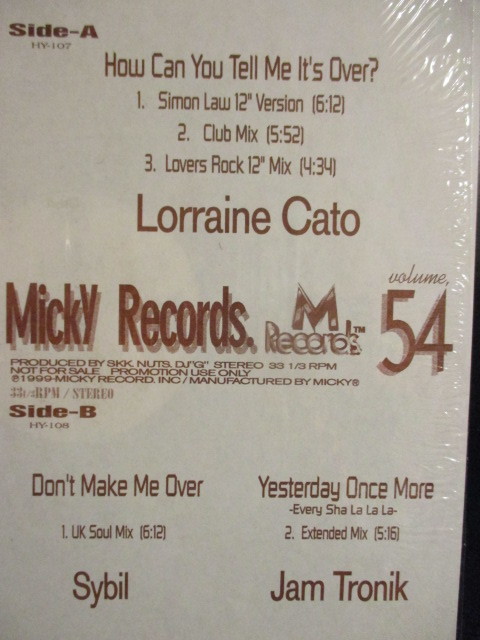 VA ： Micky Record Vol.54 12'' (( Lorraine Cato / Sybil / Jam Tronik / 落札5点で送料当方負担の画像2