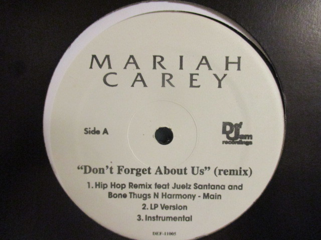 Mariah Carey ： Don't Forget About Us( Remix ) 12'' (( LP Ver. / Hip Hop Remix F. Bone Thugs-N-Harmony / Your Girl Remixの画像1