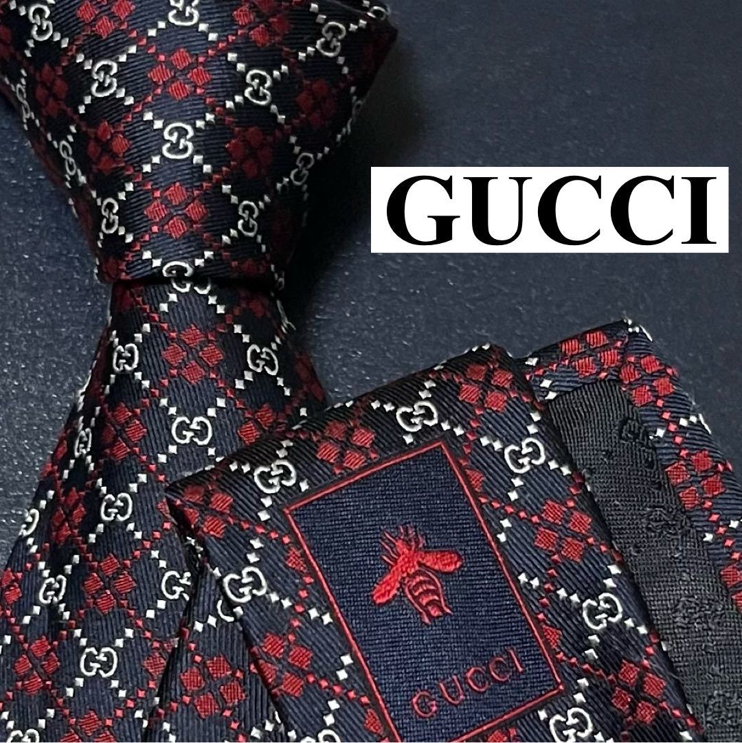 美品！】GUCCI ネクタイ シルク GG柄 マーモント 現行 激レア！！-