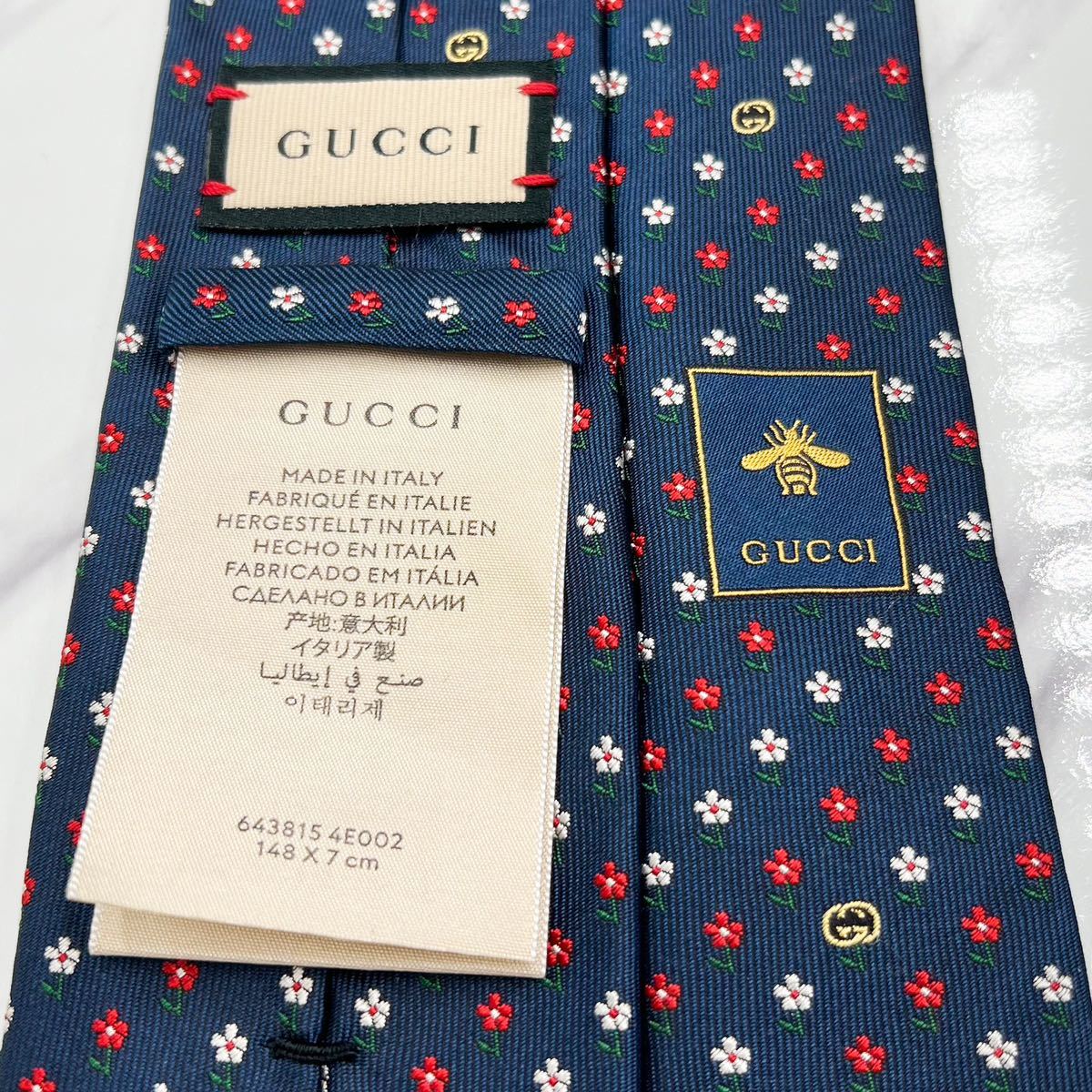 激レア 未使用級 ネクタイ GUCCI グッチ 現行 シルク インターロック